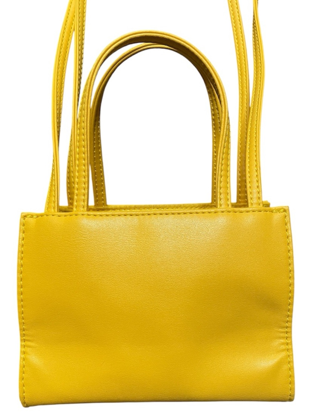 Telfar Small Yellow Mini Top HandleTote Shoulder Bag with Embossed Logo - Picture 2 of 9